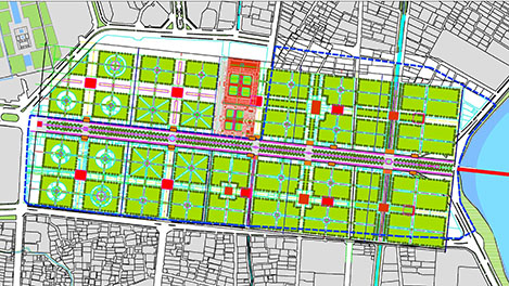 Map of Chahar Bagh, Isfahan, Iran
